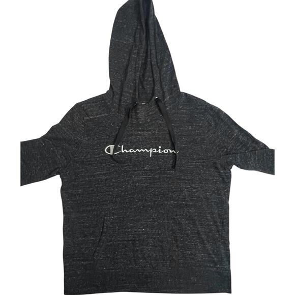 Champion Men’s XL Heathered Black Pullover Hoodie Sweatshirt Embroidered Logo - Picture 10 of 13